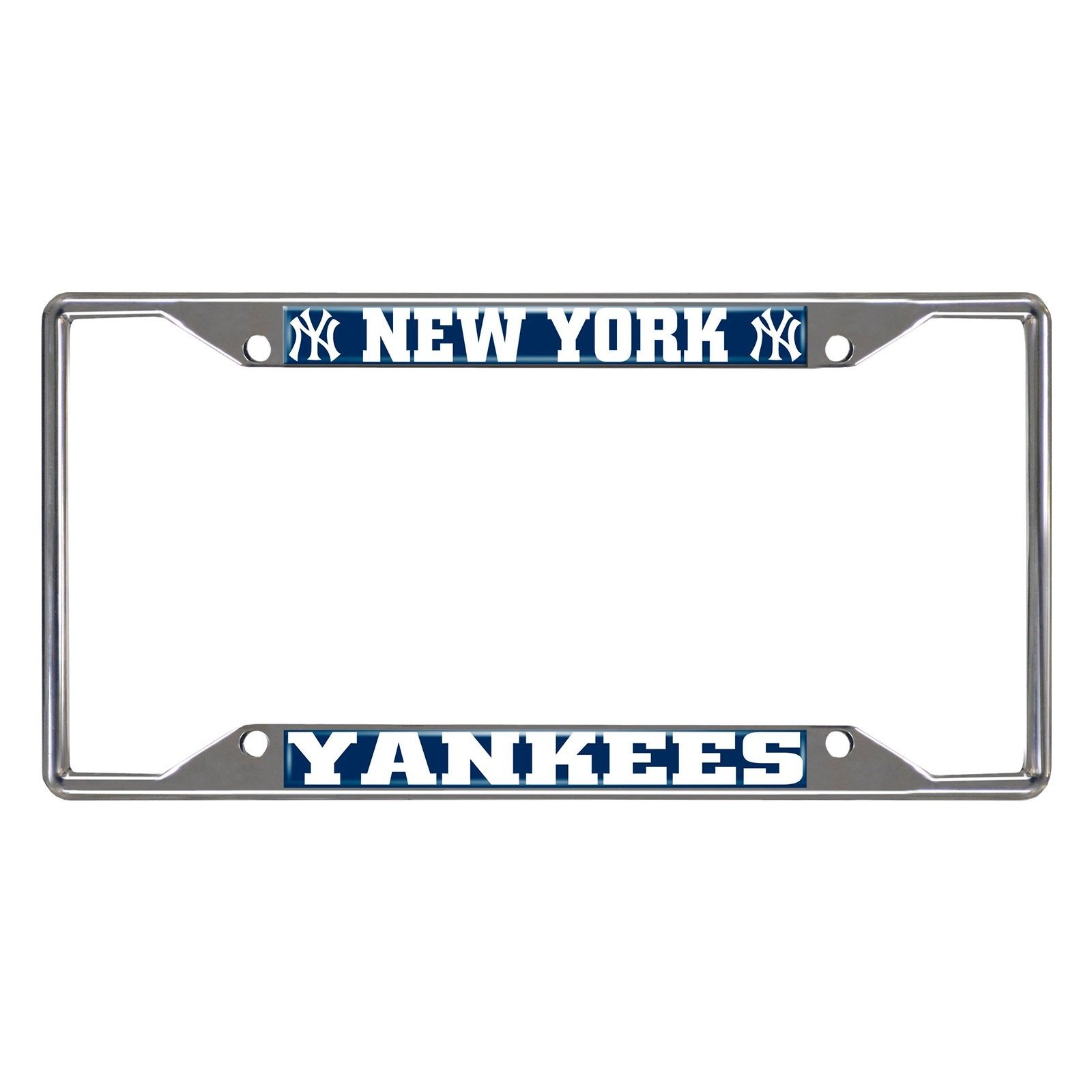 MLB Car License Plate Frame featuring chrome metal with vibrant team logo and colors, designed to fit standard license plates.