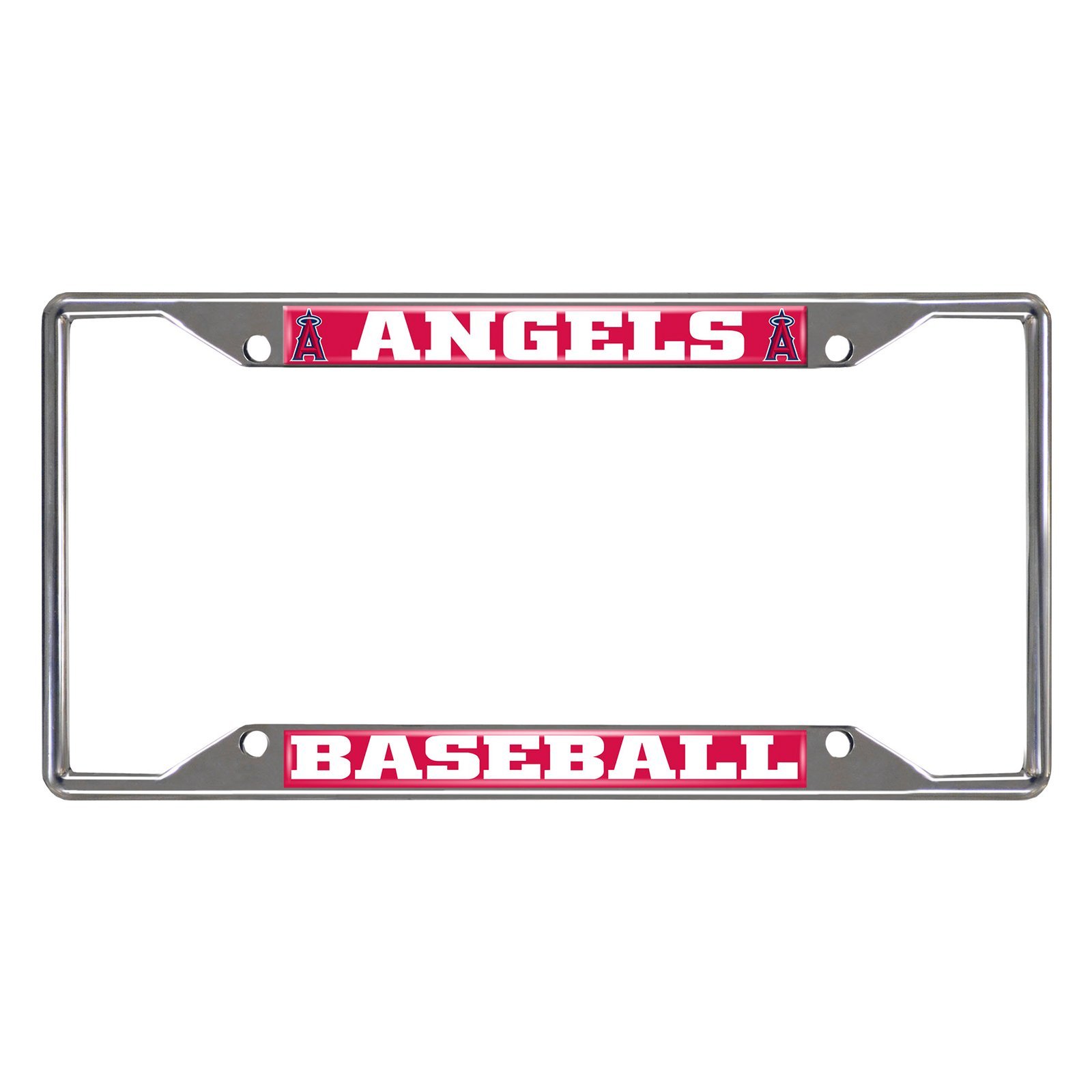 MLB Car License Plate Frame featuring chrome metal with vibrant team logo and colors, designed to fit standard license plates.