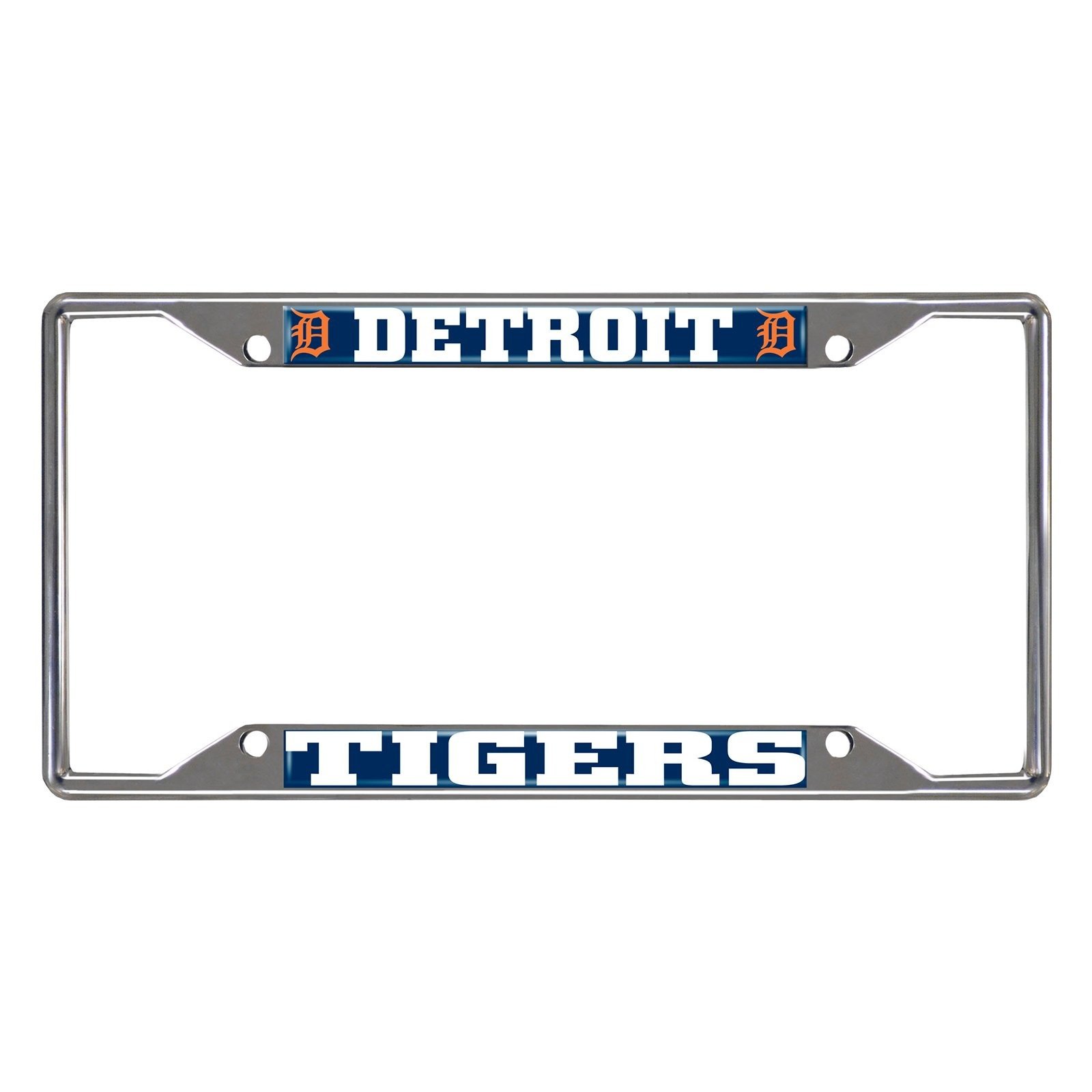 MLB Car License Plate Frame featuring chrome metal with vibrant team logo and colors, designed to fit standard license plates.