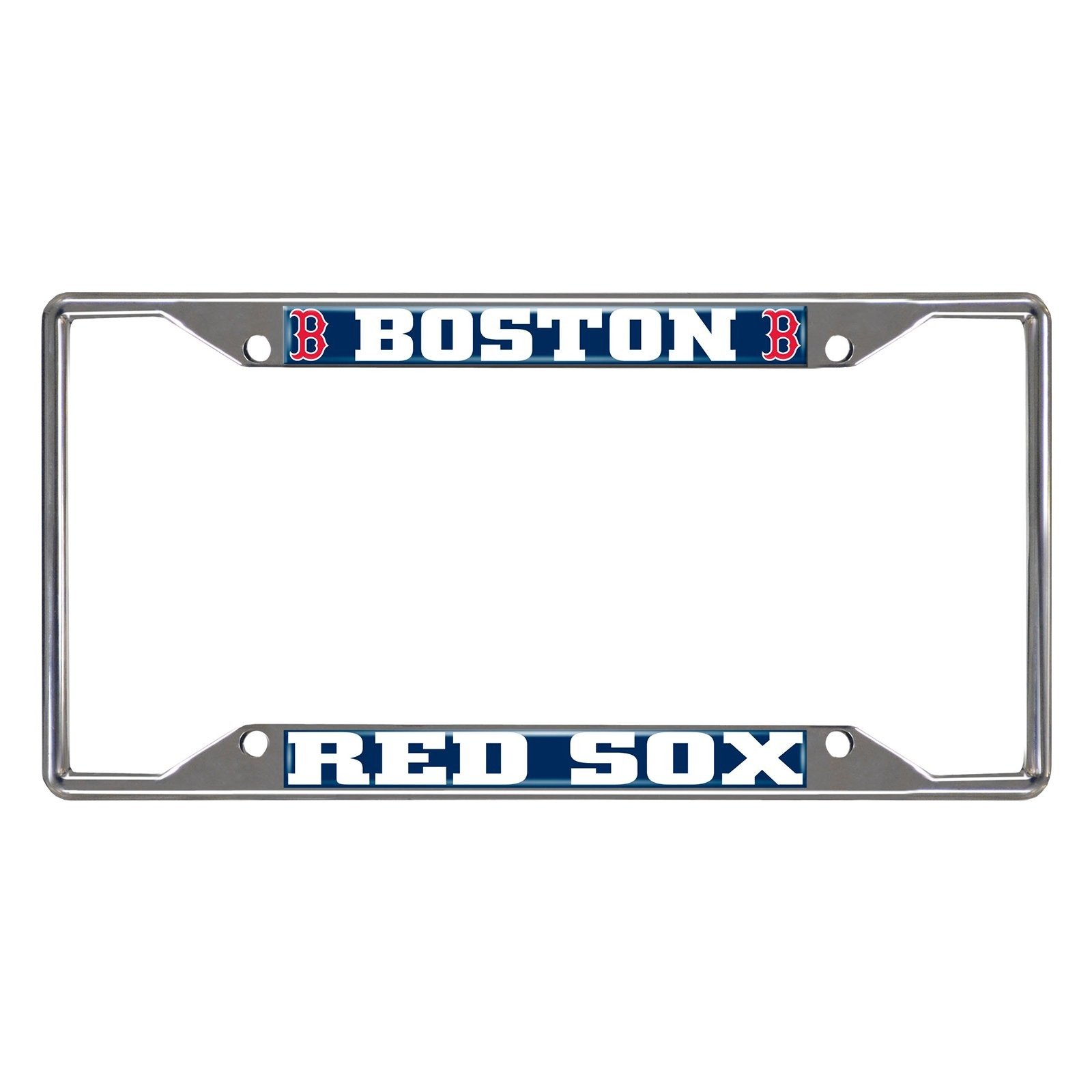 MLB Car License Plate Frame featuring chrome metal with vibrant team logo and colors, designed to fit standard license plates.