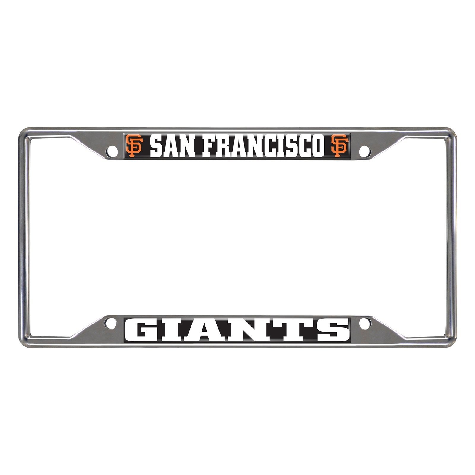 MLB Car License Plate Frame featuring chrome metal with vibrant team logo and colors, designed to fit standard license plates.