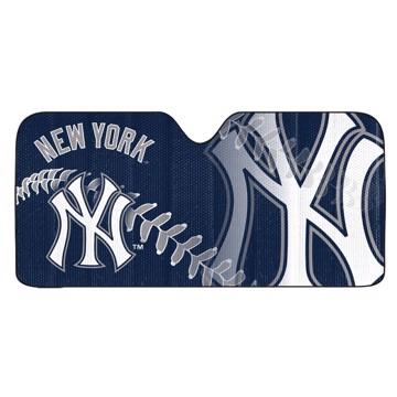 MLB Universal Automobile Sunshade featuring vibrant team colors and logo, designed to block UV rays and keep vehicles cool.