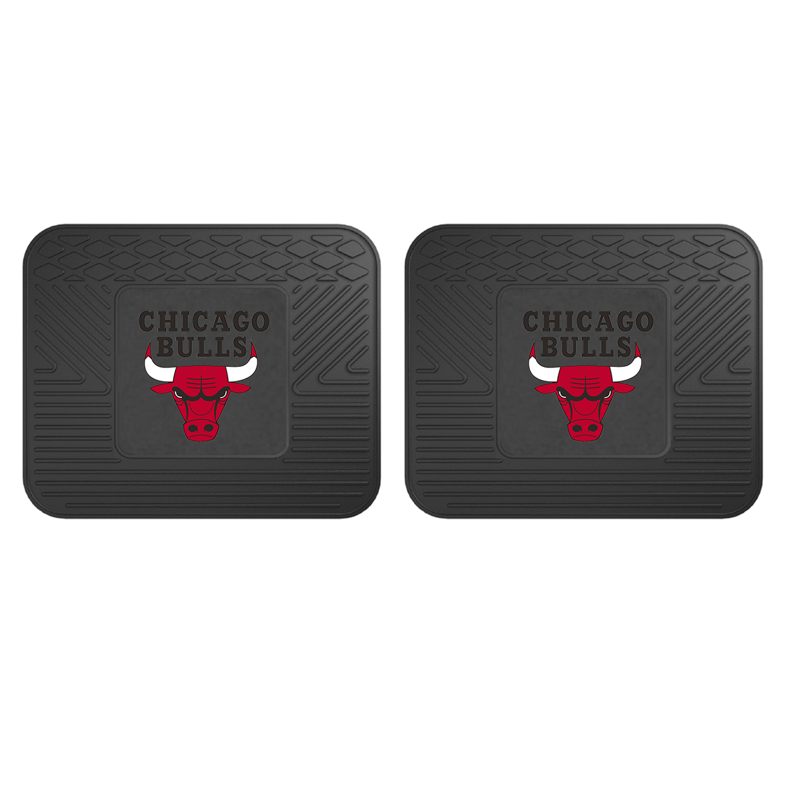 NBA 2-PC Vinyl Utility Mat Set featuring durable rubber construction and team logo, ideal for automotive and home use.