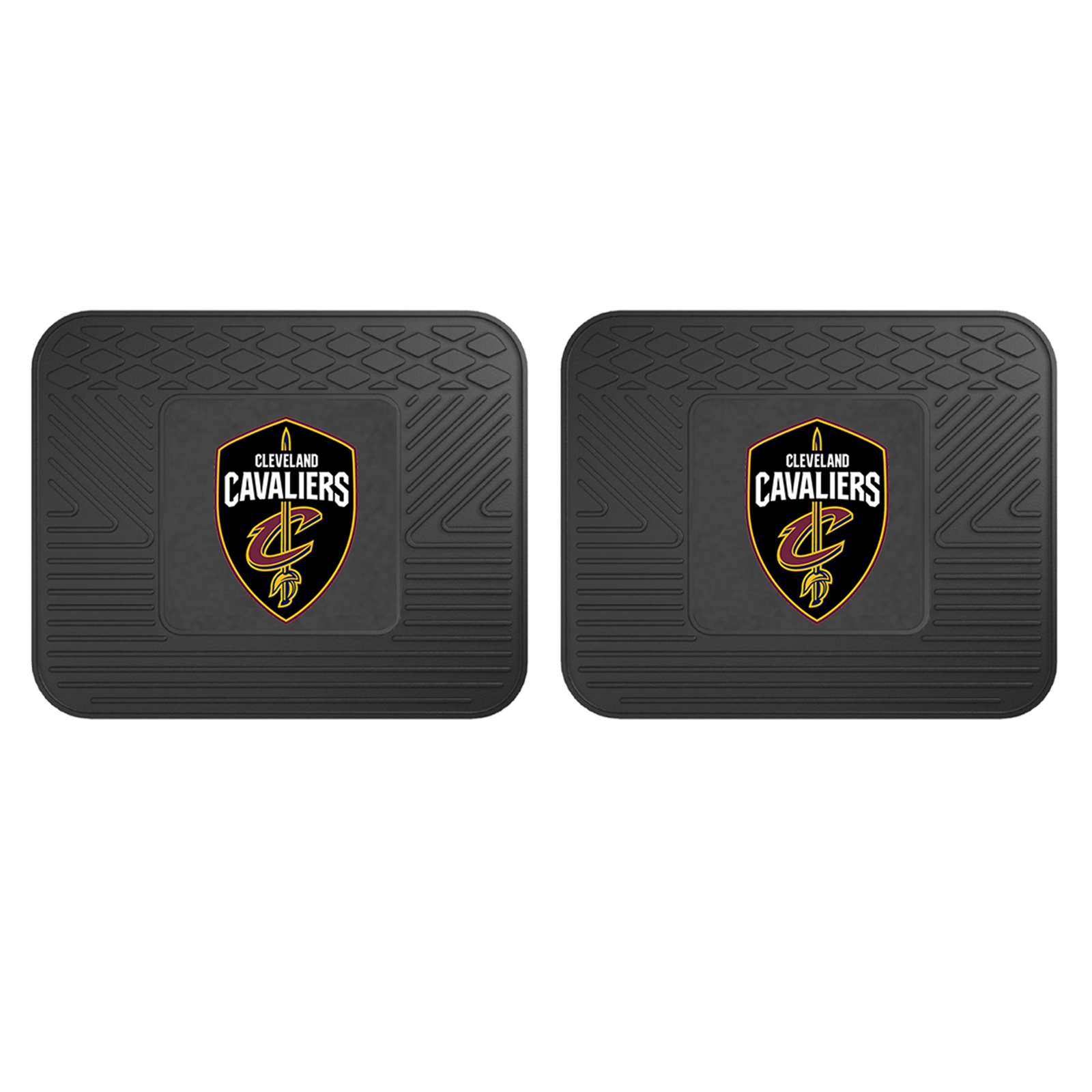 NBA 2-PC Vinyl Utility Mat Set featuring durable rubber construction and team logo, ideal for automotive and home use.