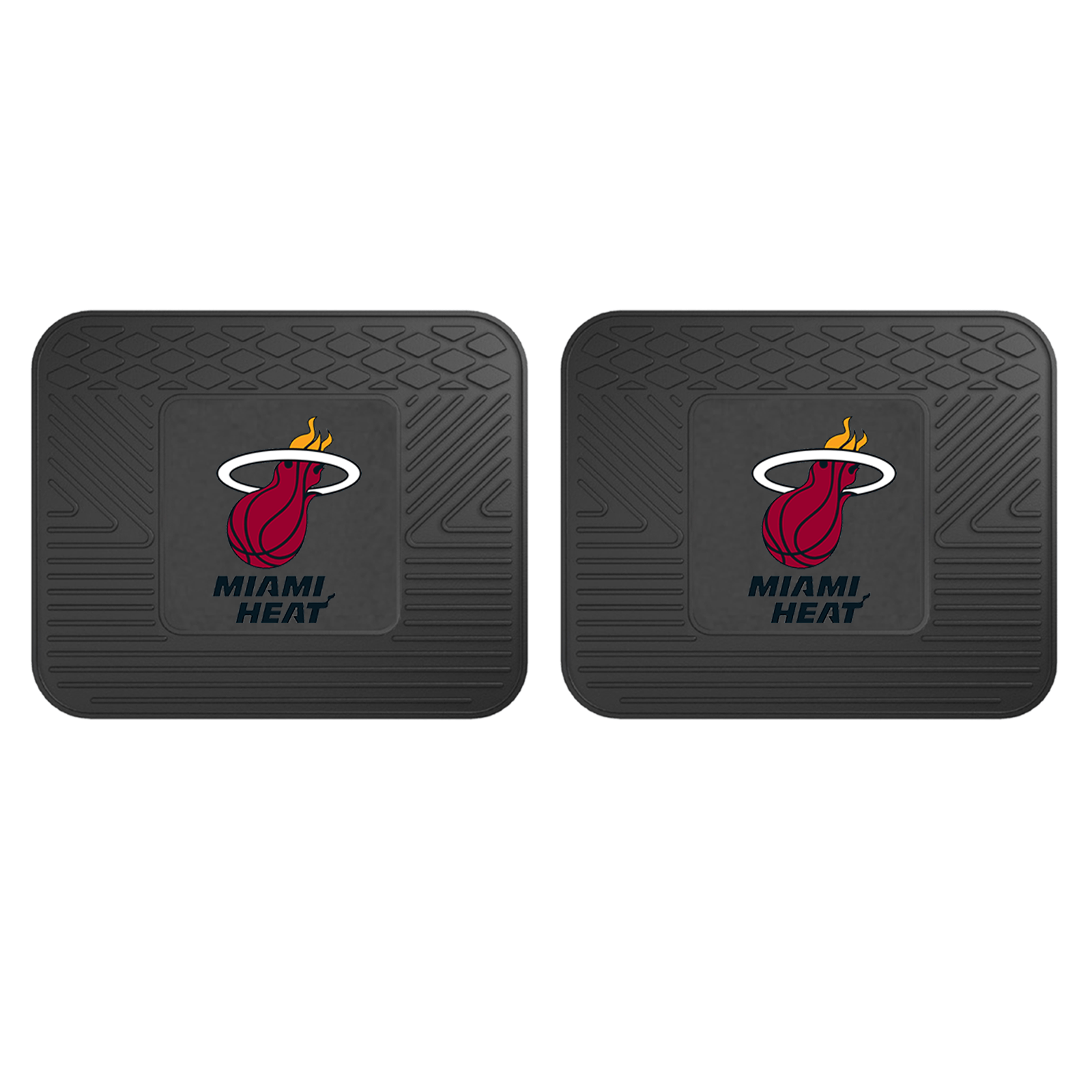 NBA 2-PC Vinyl Utility Mat Set featuring durable rubber construction and team logo, ideal for automotive and home use.