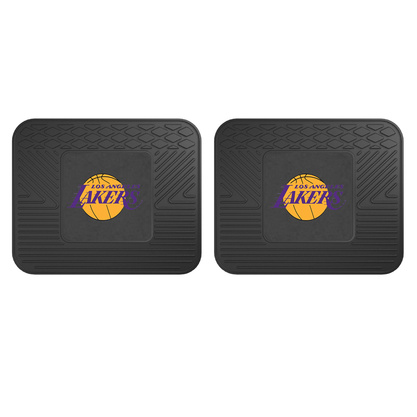 NBA 2-PC Vinyl Utility Mat Set featuring durable rubber construction and team logo, ideal for automotive and home use.