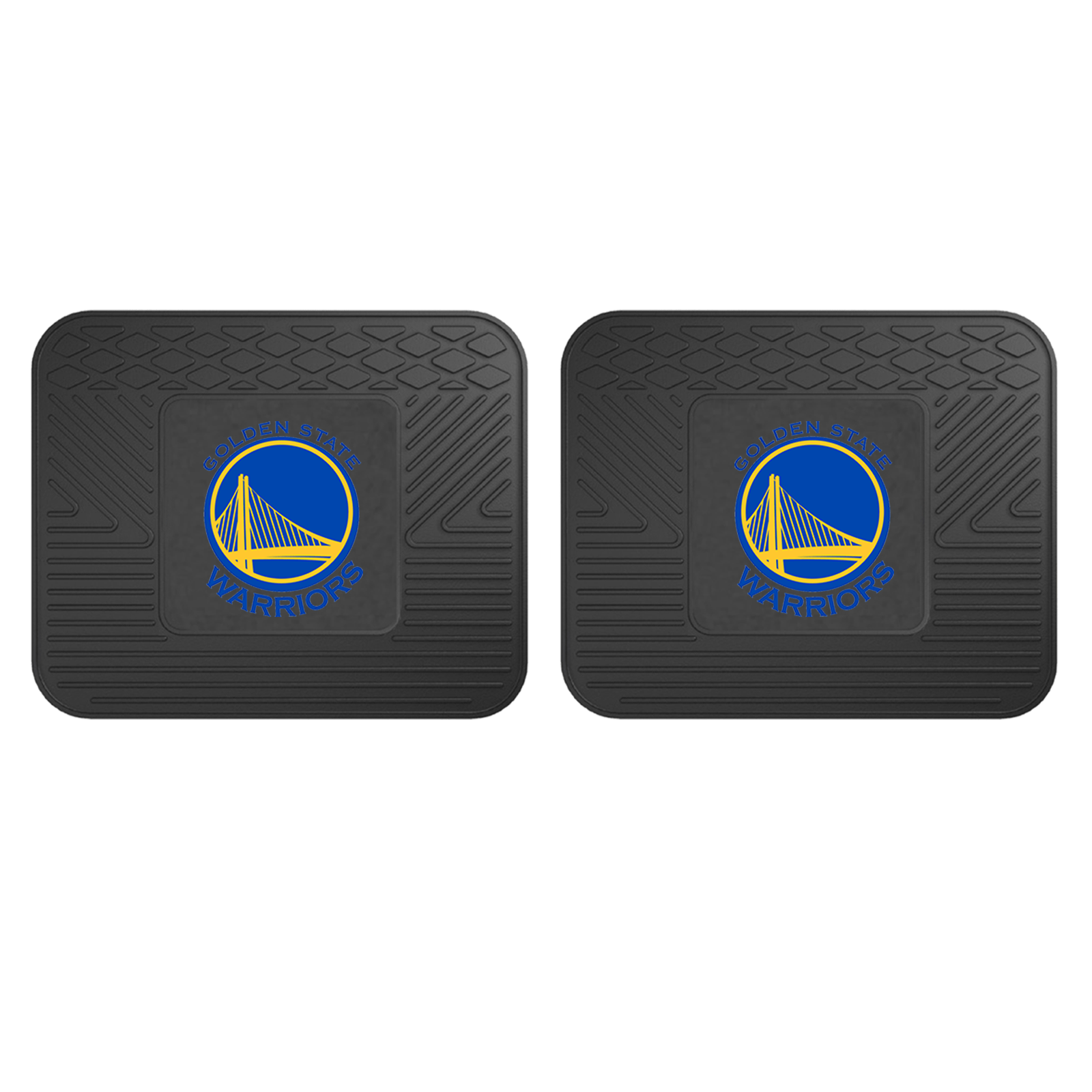 NBA 2-PC Vinyl Utility Mat Set featuring durable rubber construction and team logo, ideal for automotive and home use.