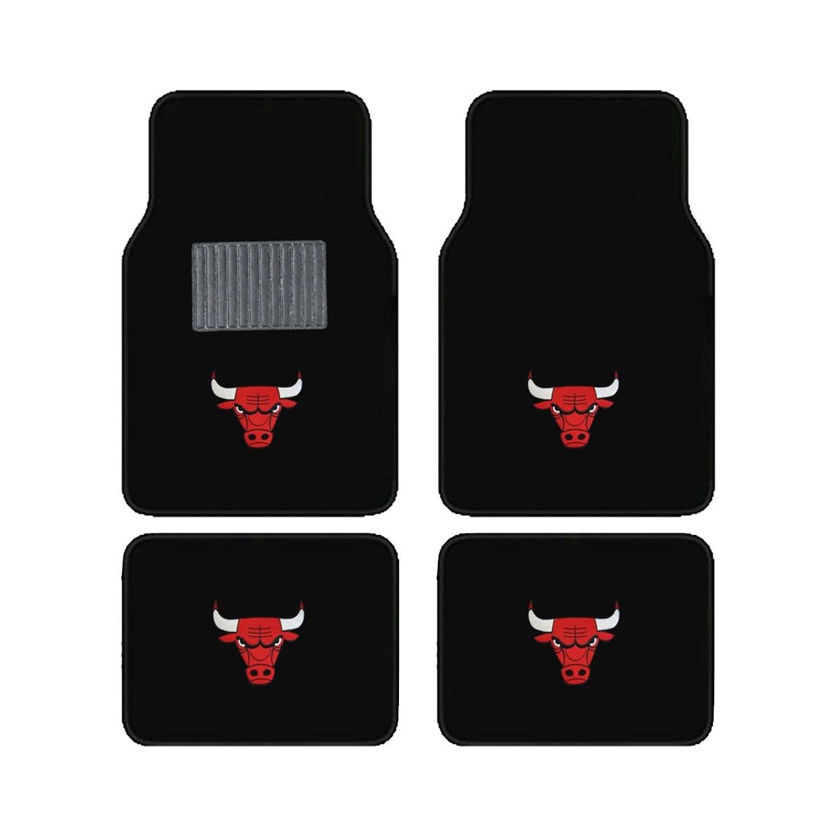 NBA 4-PC Embroidered Logo Car Floor Mat Set featuring vibrant team logos and durable materials, designed for vehicle interior protection.