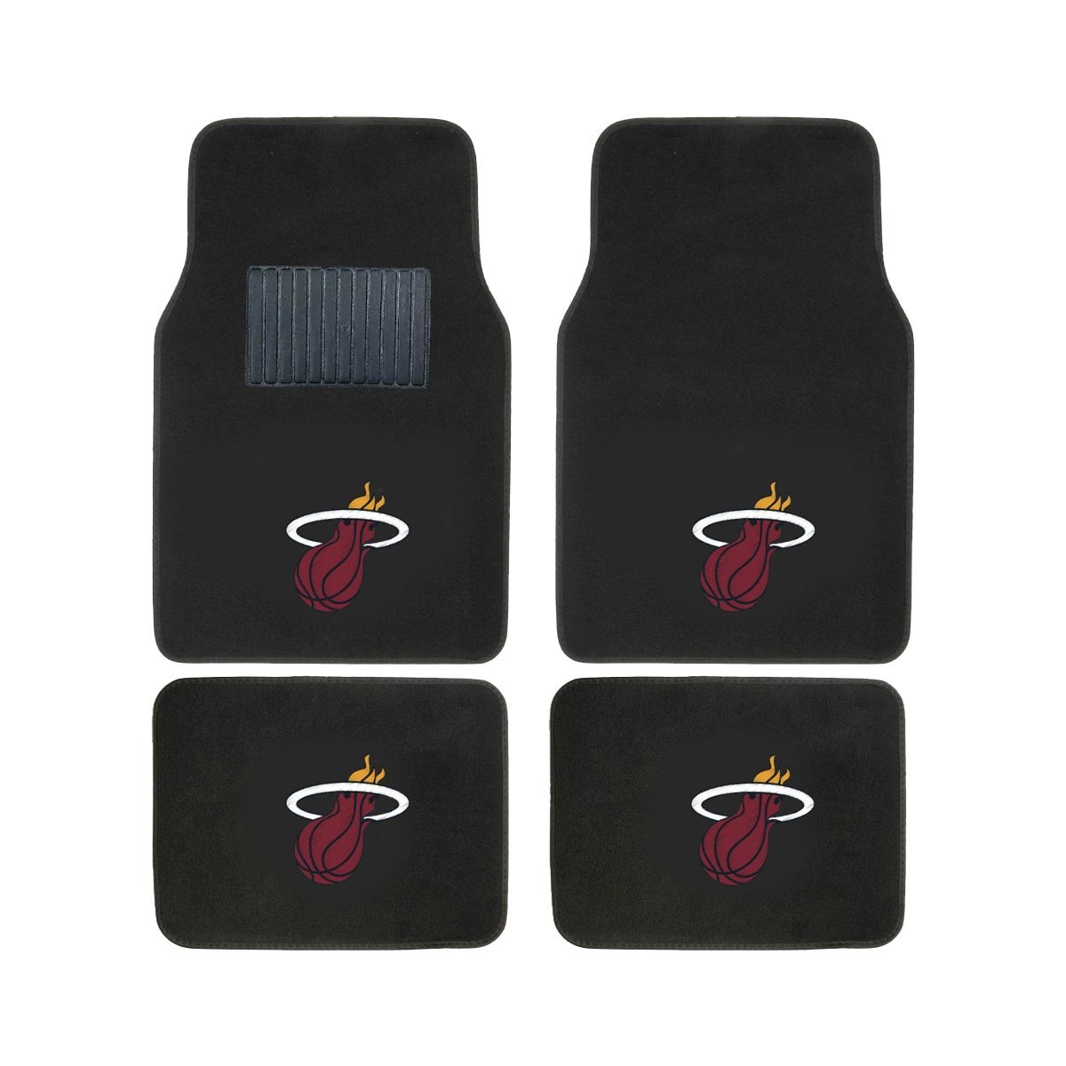 NBA 4-PC Embroidered Logo Car Floor Mat Set featuring vibrant team logos and durable materials, designed for vehicle interior protection.