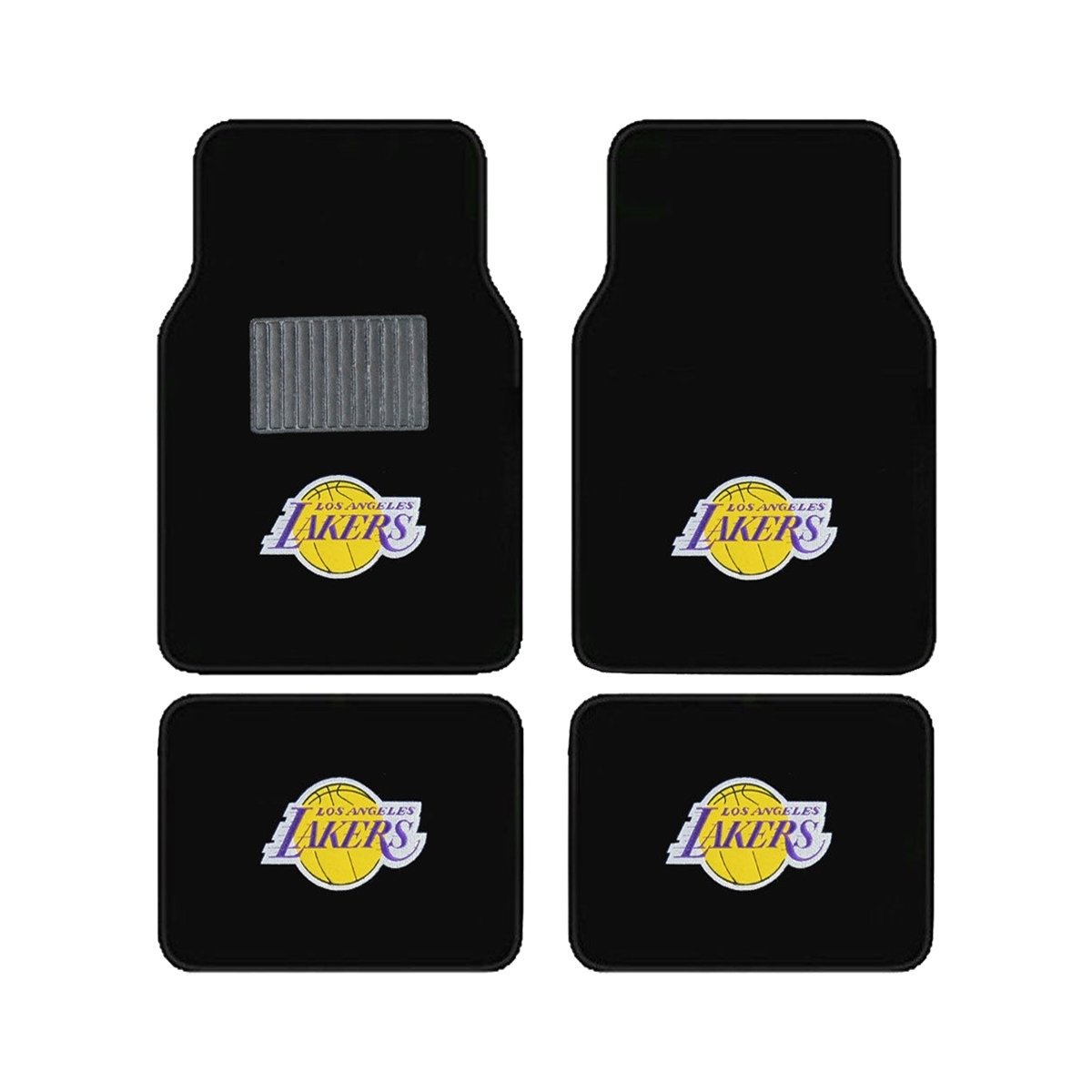 NBA 4-PC Embroidered Logo Car Floor Mat Set featuring vibrant team logos and durable materials, designed for vehicle interior protection.