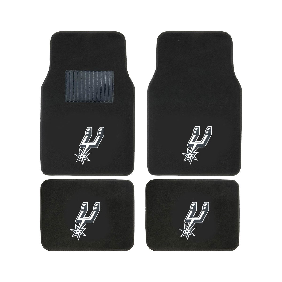 NBA 4-PC Embroidered Logo Car Floor Mat Set featuring vibrant team logos and durable materials, designed for vehicle interior protection.