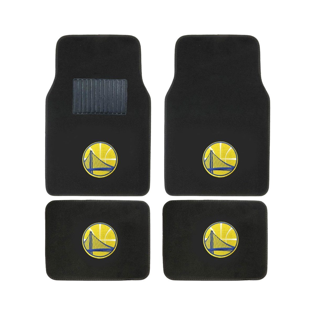 NBA 4-PC Embroidered Logo Car Floor Mat Set featuring vibrant team logos and durable materials, designed for vehicle interior protection.