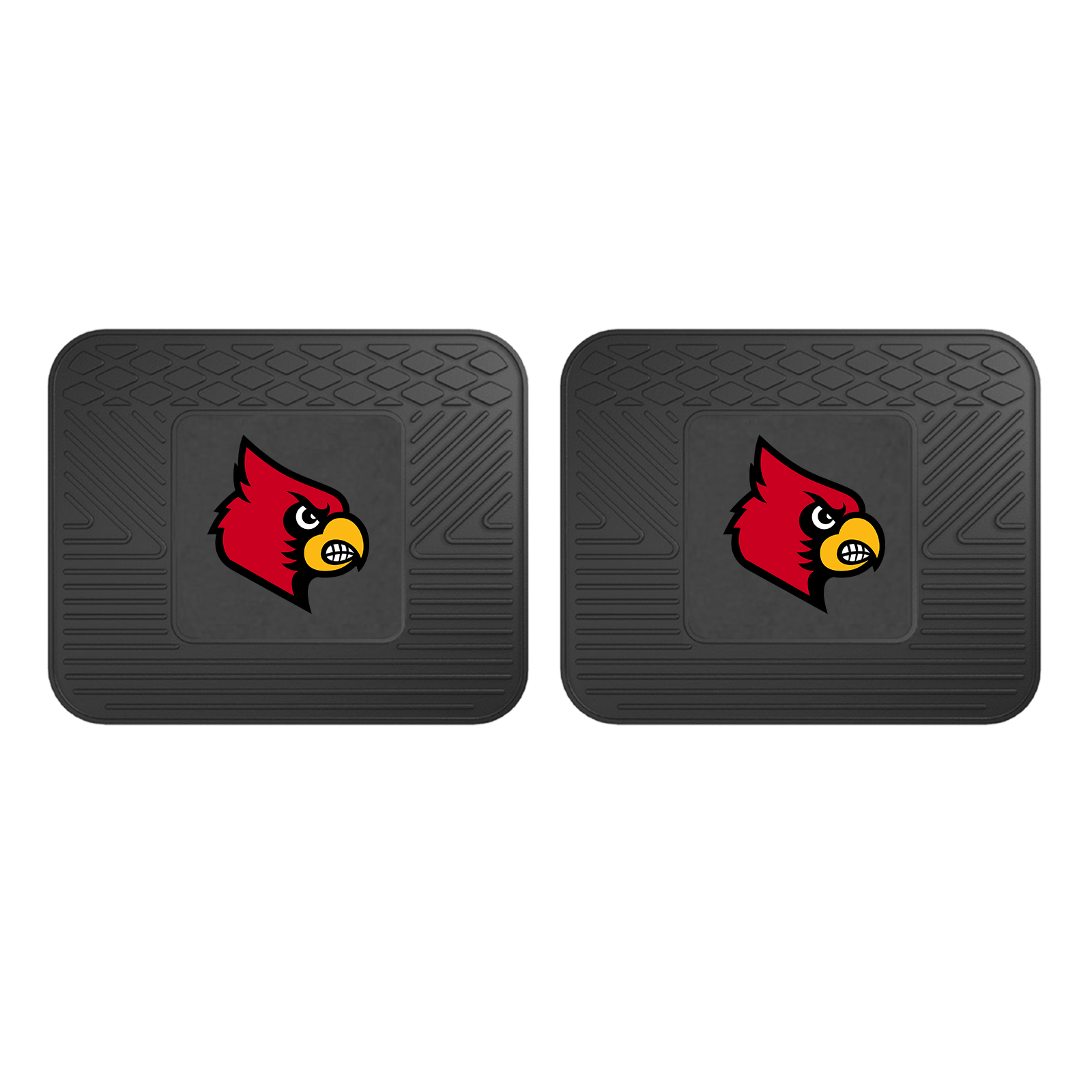 NCAA 2-PC Vinyl Utility Mat Set featuring durable rubber construction and team logo, ideal for automotive and home use.