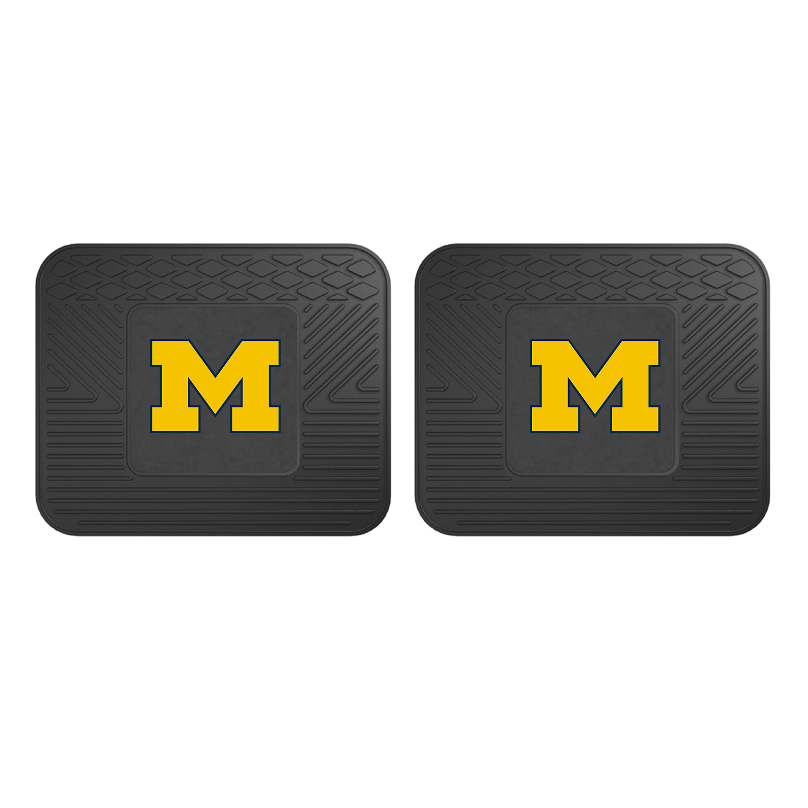 NCAA 2-PC Vinyl Utility Mat Set featuring durable rubber construction and team logo, ideal for automotive and home use.