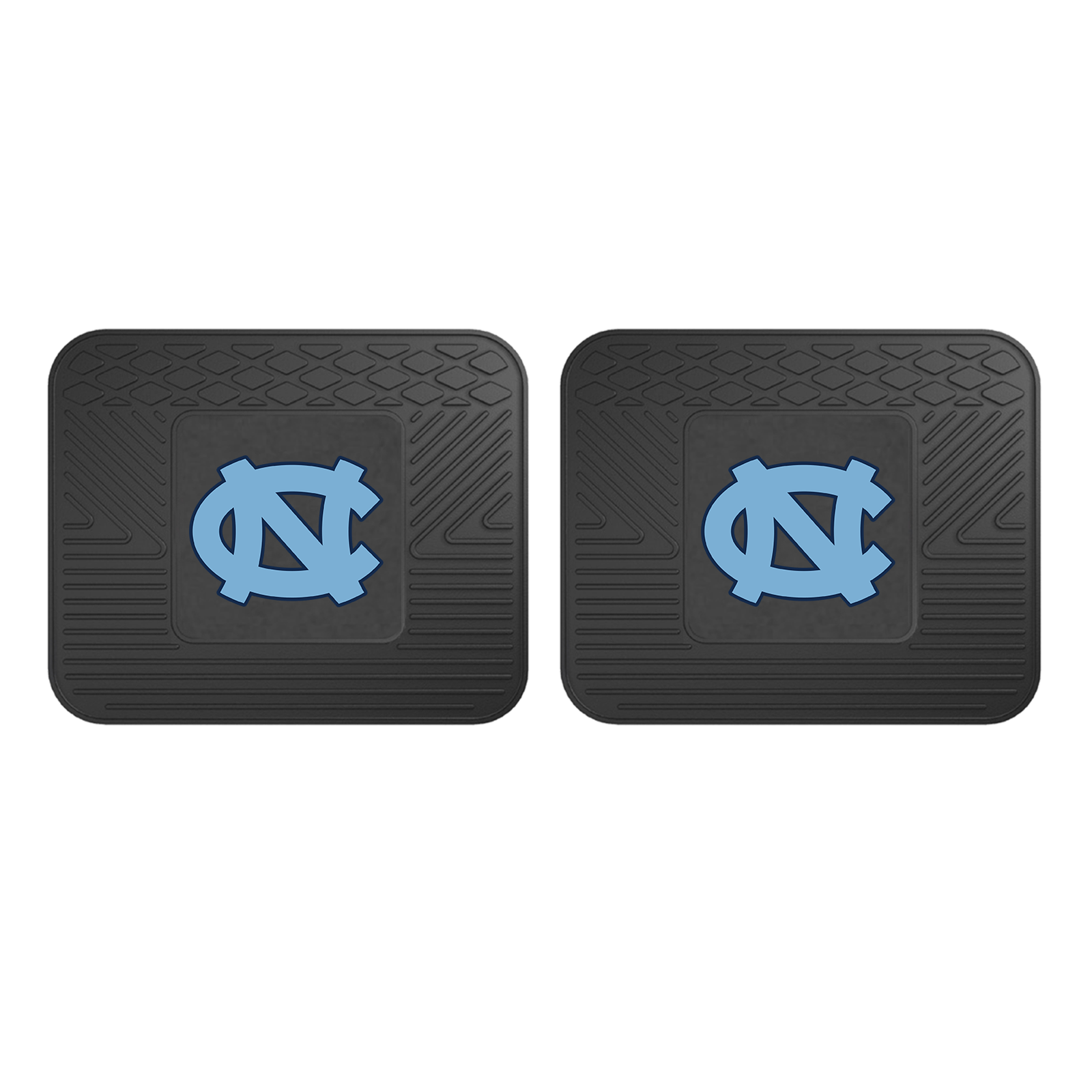 NCAA 2-PC Vinyl Utility Mat Set featuring durable rubber construction and team logo, ideal for automotive and home use.