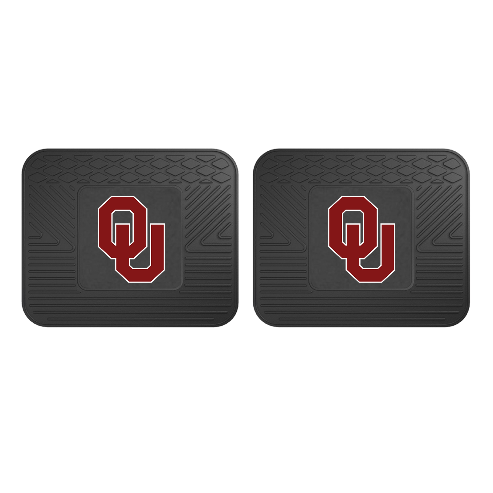 NCAA 2-PC Vinyl Utility Mat Set featuring durable rubber construction and team logo, ideal for automotive and home use.