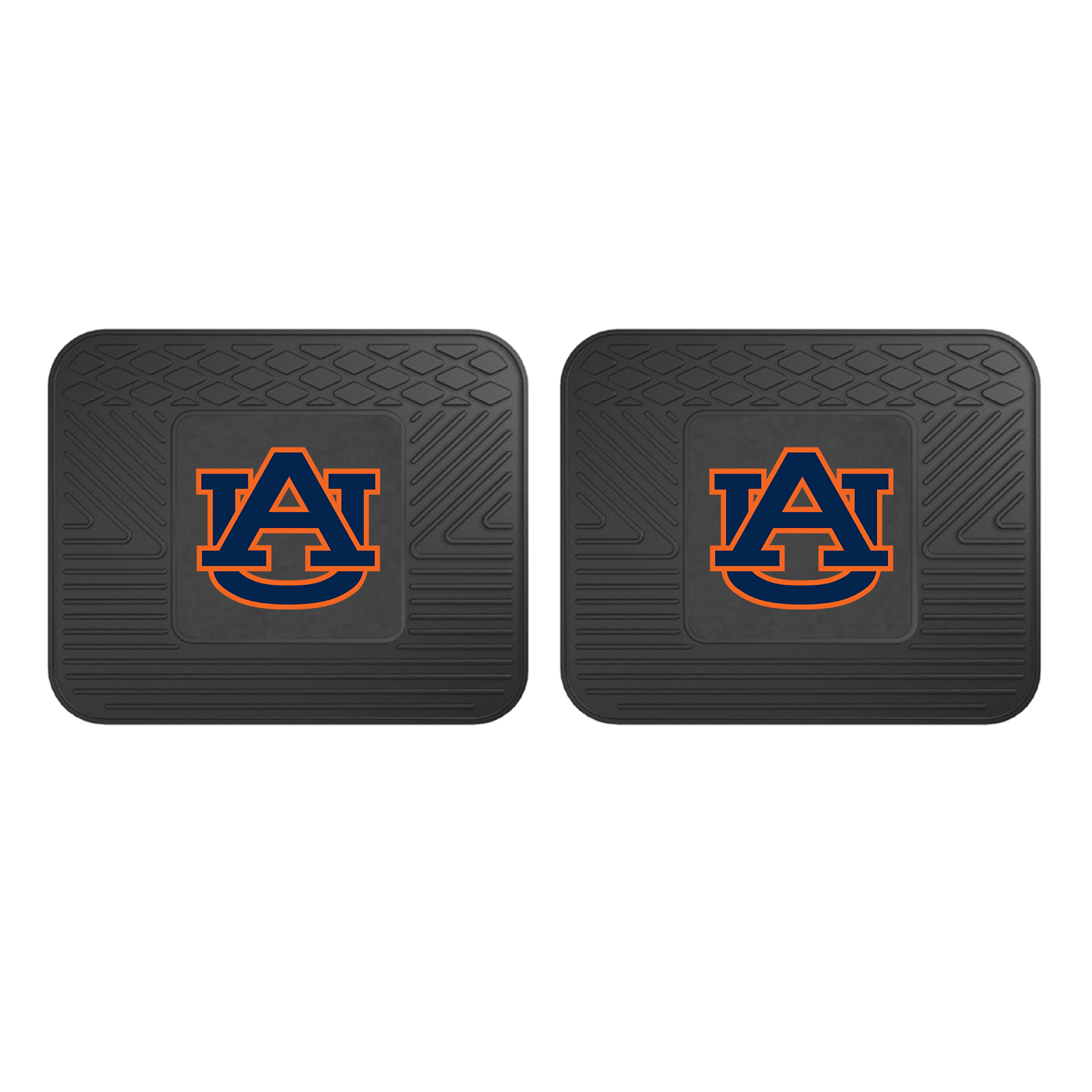 NCAA 2-PC Vinyl Utility Mat Set featuring durable rubber construction and team logo, ideal for automotive and home use.