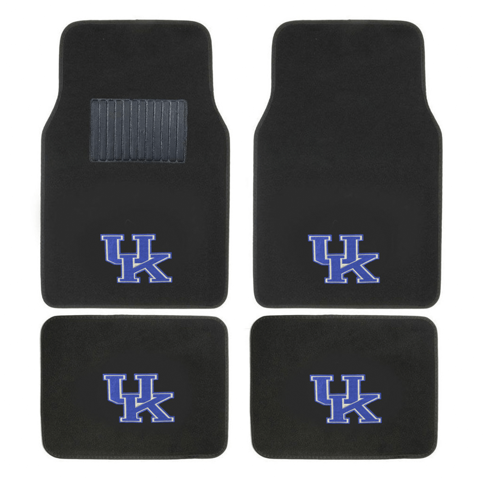 NCAA 4-PC Embroidered Logo Car Floor Mat Set featuring vibrant team colors and durable design, perfect for protecting vehicle interiors.