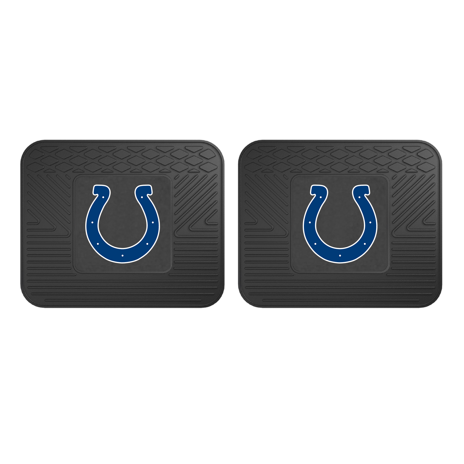 NFL 2-PC Vinyl Utility Mat Set featuring durable rubber construction and team logo, ideal for automotive and home use.