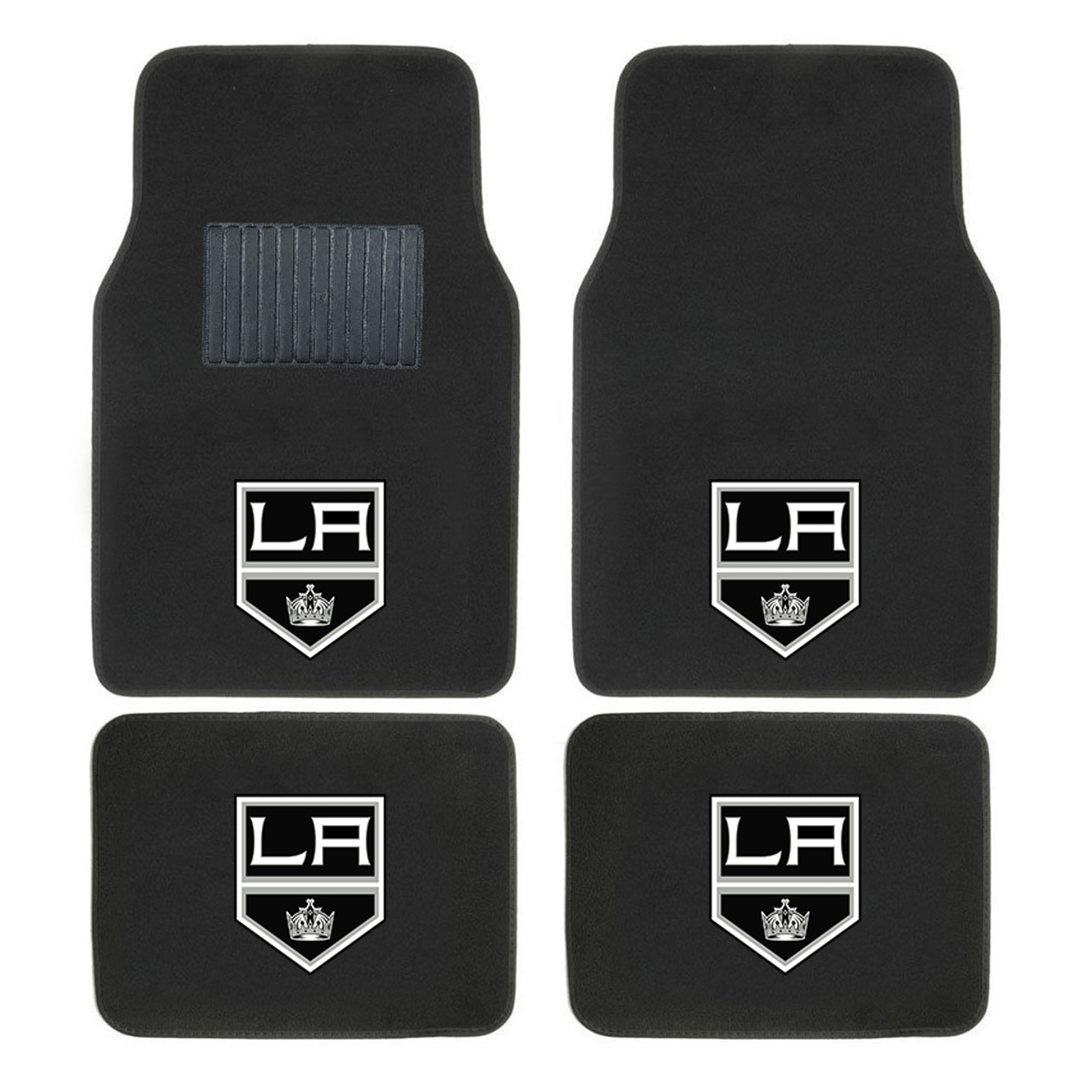 NHL 4-PC Embroidered Logo Car Floor Mat Set featuring vibrant team logos and durable design, perfect for protecting vehicle interiors.