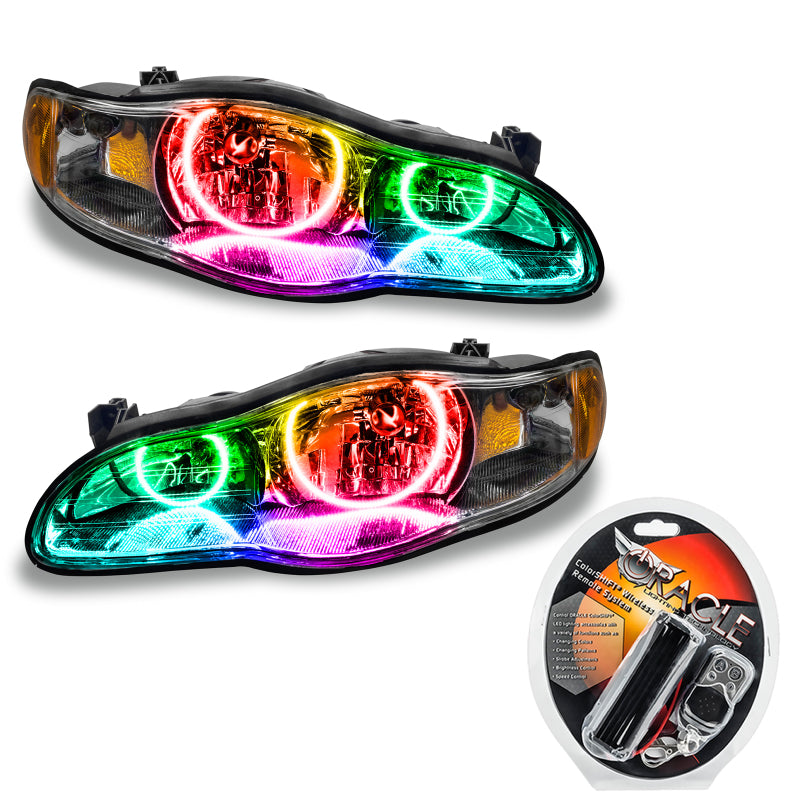 ORACLE 00-05 Chevrolet Monte Carlo SMD headlights with ColorSHIFT technology, featuring Chrome and Black housing options.