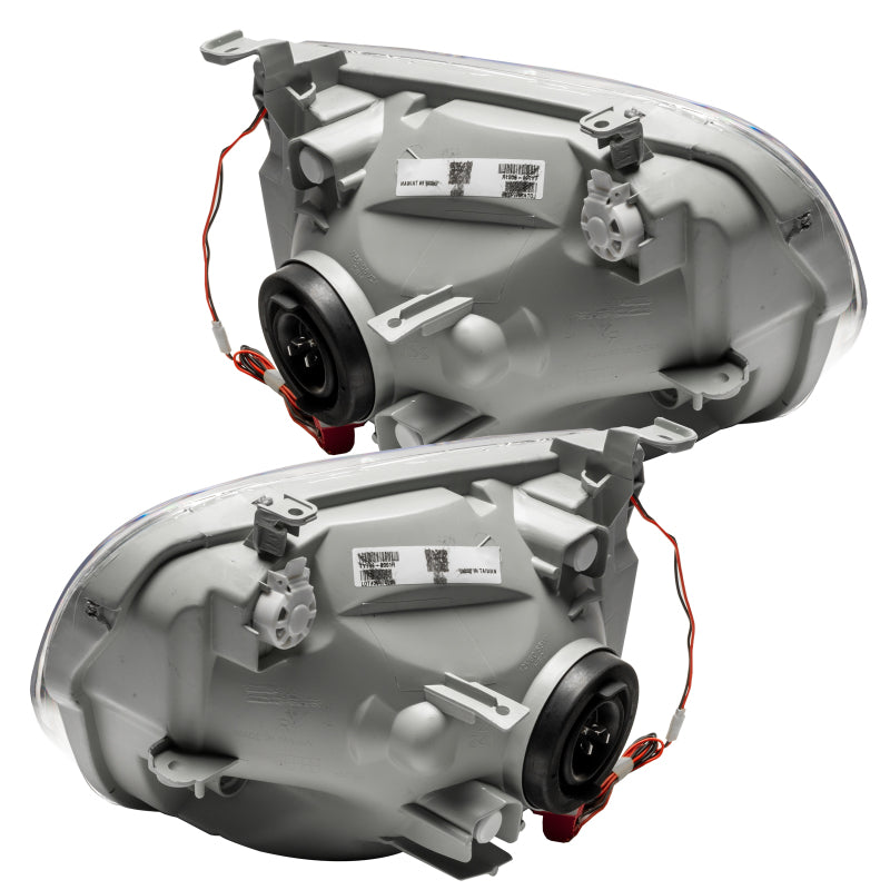 Oracle pre-assembled headlights for 2005-2006 Toyota Tundra, featuring white halo rings and chrome housing.