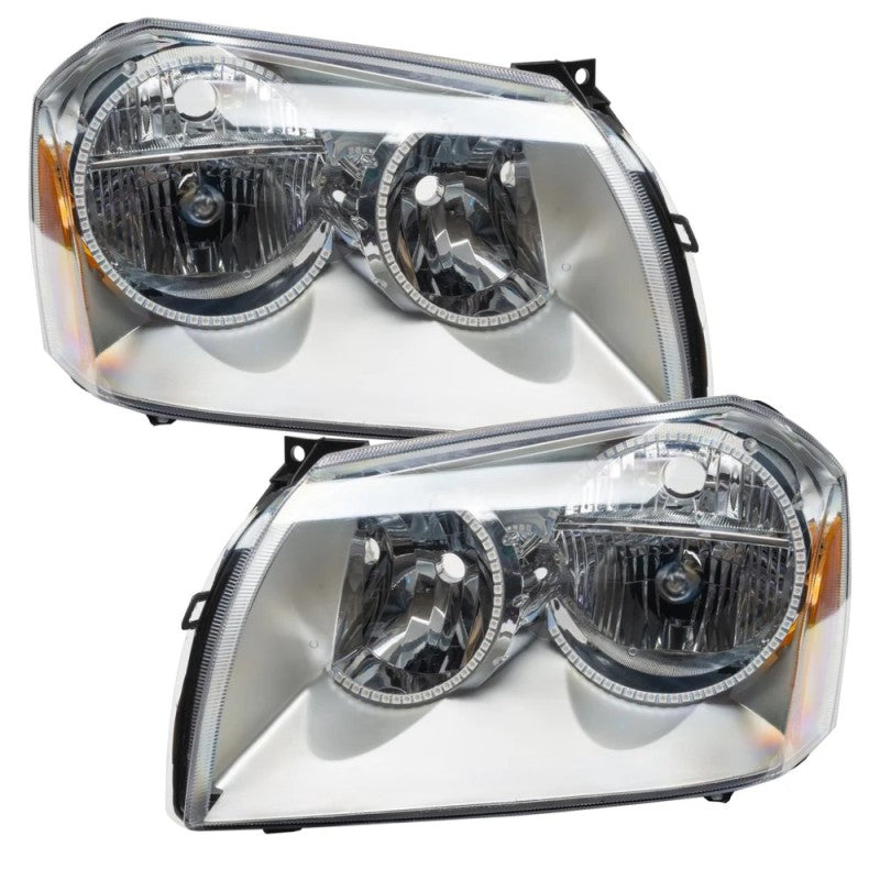 Oracle 05-07 Dodge Magnum SMD headlights in chrome finish with ColorSHIFT technology and BC1 controller.