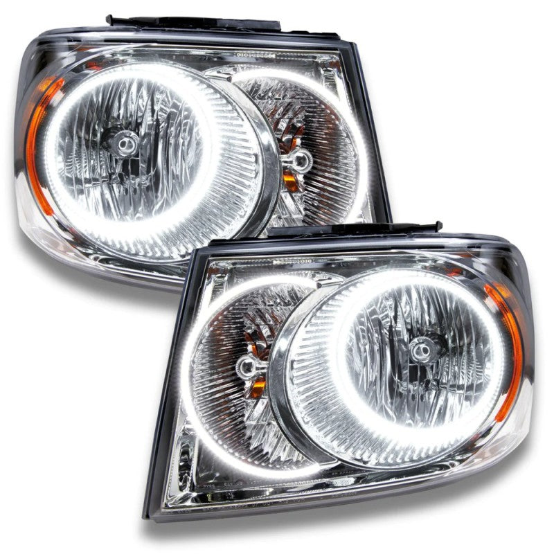 Oracle SMD headlights for 2007-2009 Dodge Durango with chrome finish and ColorSHIFT technology.