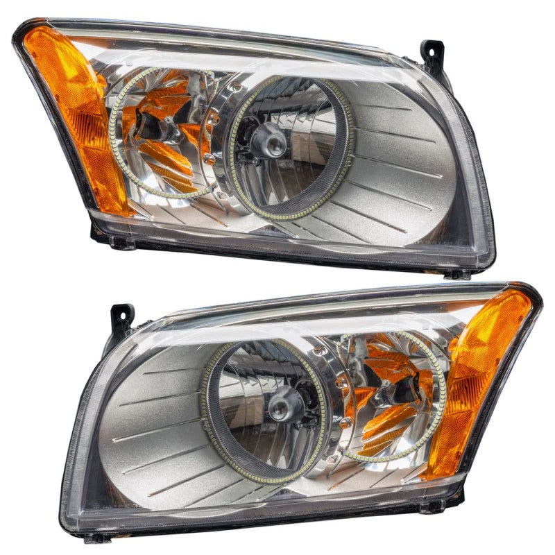 Oracle SMD headlights for 2007-2012 Dodge Caliber with ColorSHIFT feature and BC1 controller, showcasing bright illumination and modern design.