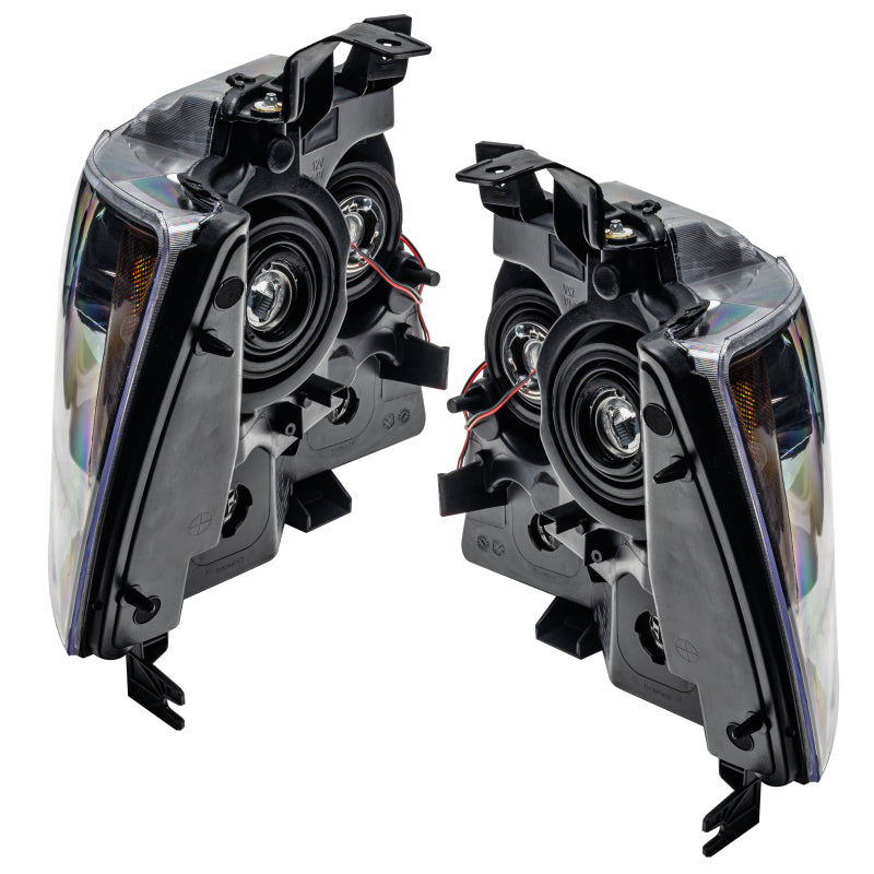 Oracle 07-14 Chevrolet Tahoe SMD headlights with ColorSHIFT technology, featuring Chrome and Black housing options.