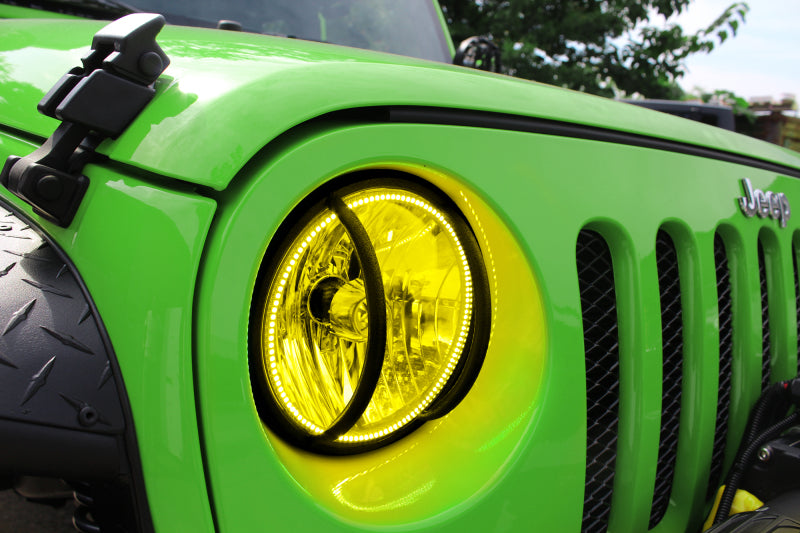 Oracle ColorSHIFT headlights for 2007-2016 Jeep Wrangler JK, showcasing vibrant LED technology and pre-assembled design.