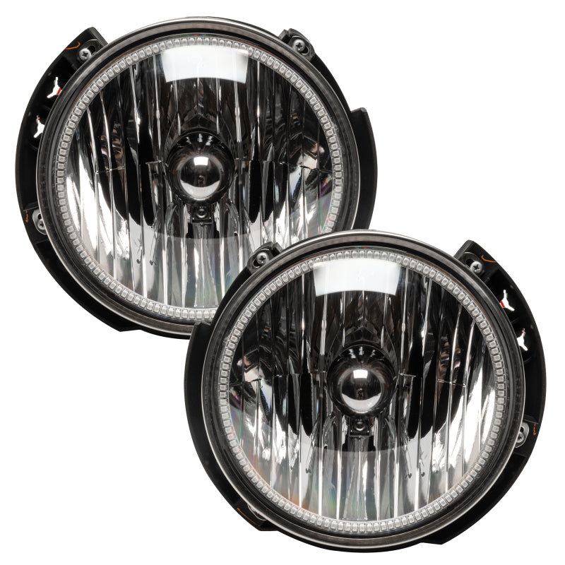 Oracle ColorSHIFT headlights for 2007-2016 Jeep Wrangler JK, showcasing vibrant LED technology and pre-assembled design.