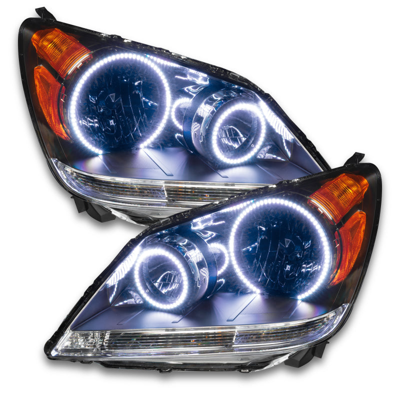 Oracle 08-10 Honda Odyssey SMD headlights with pre-installed halo rings in Chrome and Black housing options.