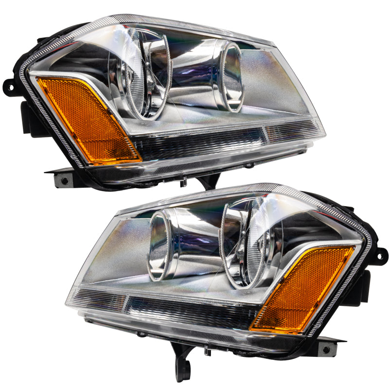 Oracle 08-14 Dodge Avenger SE/SXT SMD headlights with ColorSHIFT technology, showcasing chrome and black housing options.