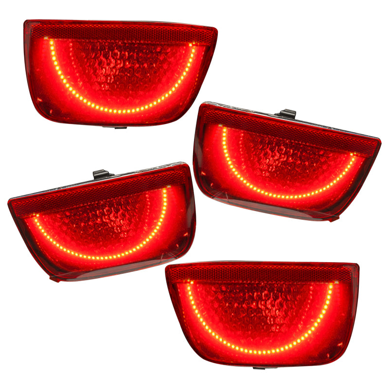 Oracle 10-13 Chevy Camaro LED tail lights in red, featuring pre-installed halo rings for enhanced visibility and style.