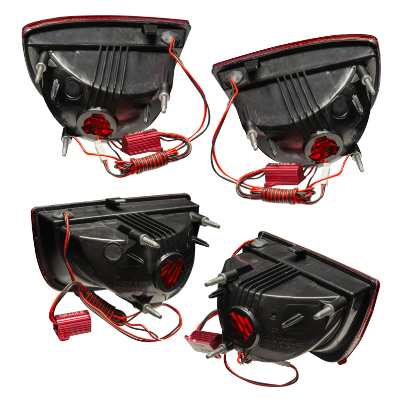 Oracle 10-13 Chevy Camaro LED tail lights in red, featuring pre-installed halo rings for enhanced visibility and style.