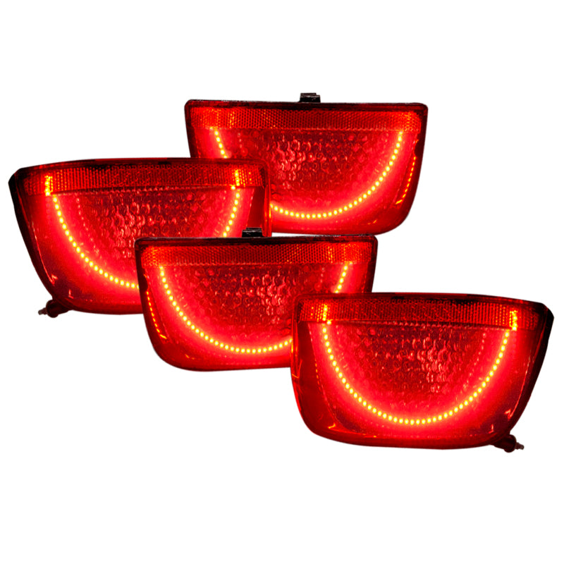 Oracle 10-13 Chevy Camaro LED tail lights in red, featuring pre-installed halo rings for enhanced visibility and style.