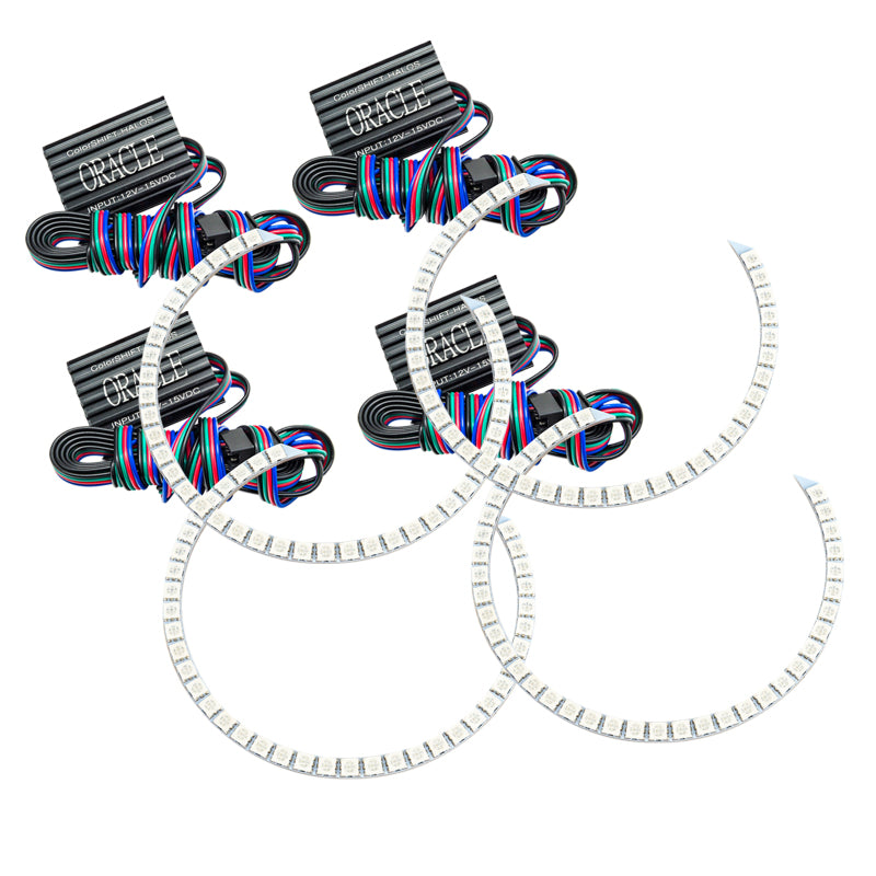 Oracle 12-13 BMW 3/328 Halo Kit featuring ColorSHIFT technology with bright SMD rings for customizable vehicle lighting.