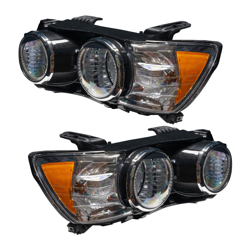 Oracle 12-15 Chevrolet Sonic Pre-Assembled SMD Headlights with ColorSHIFT technology, showcasing Chrome and Black housing options.