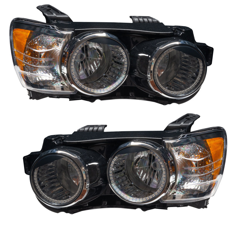 Oracle 12-15 Chevrolet Sonic Pre-Assembled SMD Headlights with ColorSHIFT technology, showcasing Chrome and Black housing options.