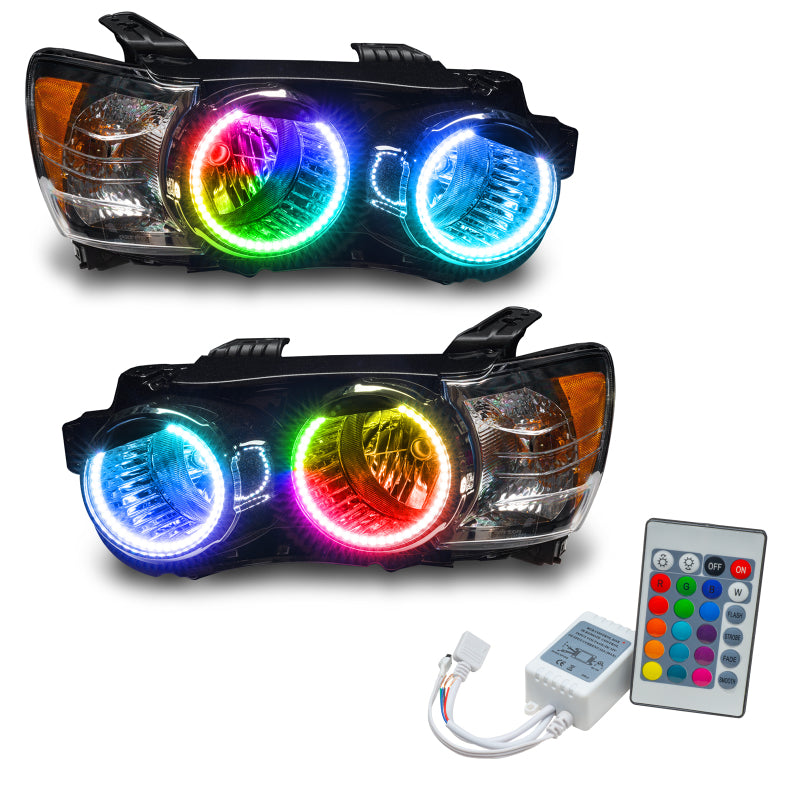 Oracle 12-15 Chevy Sonic Pre-Assembled SMD Headlights with ColorSHIFT technology, showcasing Chrome and Black housing options.