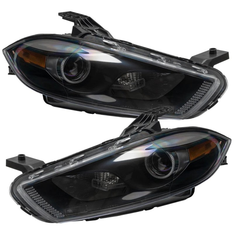 Oracle 13-14 Dodge Dart SMD headlights in black with ColorSHIFT technology and BC1 controller.