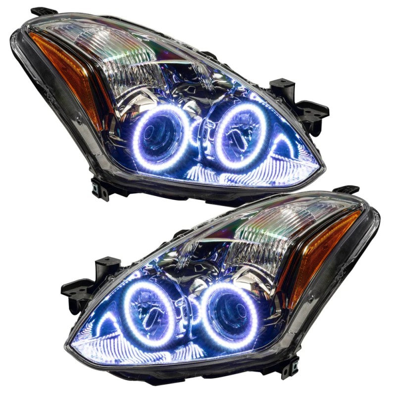 Oracle ColorSHIFT headlights for 2013-2015 Nissan Altima Sedan with BC1 controller, showcasing customizable lighting options.