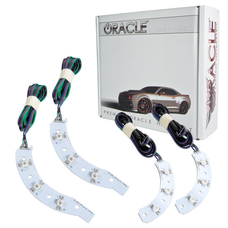 Oracle ColorSHIFT DRL Upgrade Kit for 2014-2015 Chevy Camaro RS, showcasing circuit boards and remote control.