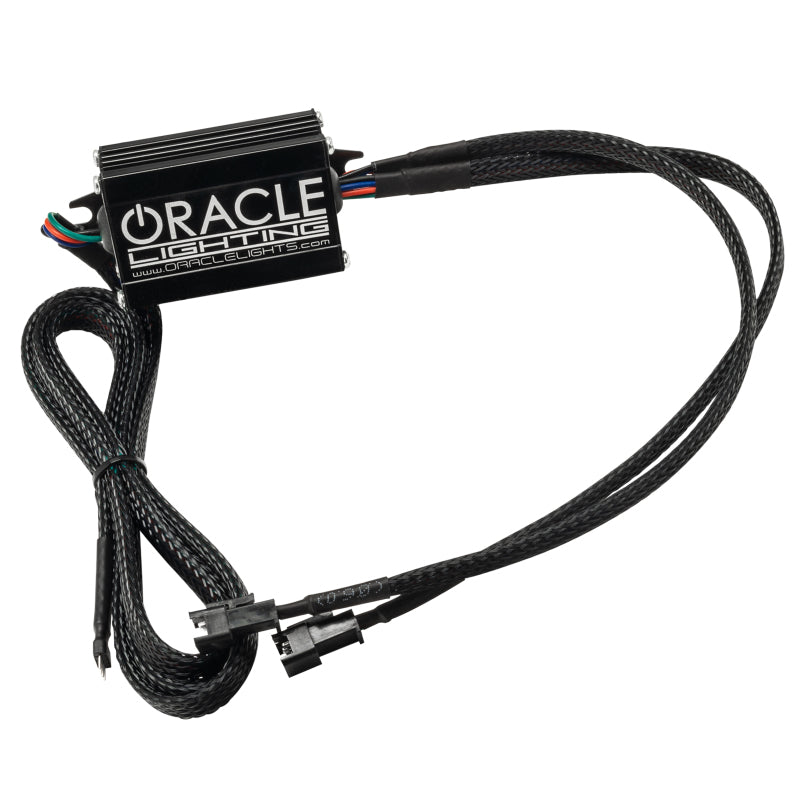 Oracle ColorSHIFT DRL Upgrade Kit for 2014-2015 Chevy Camaro RS, showcasing circuit boards and remote control.