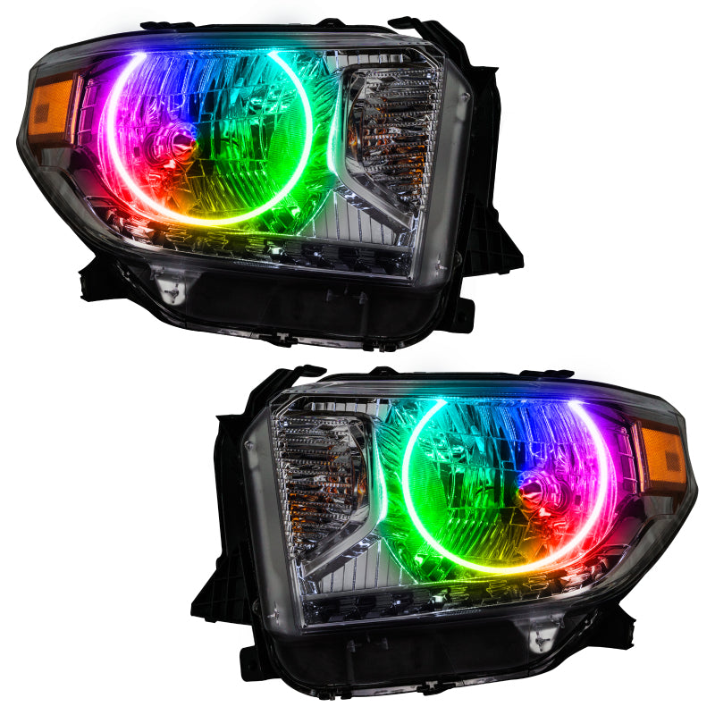 Oracle 14-17 Toyota Tundra SMD HL headlights with ColorSHIFT technology, featuring Chrome and Black housing options.