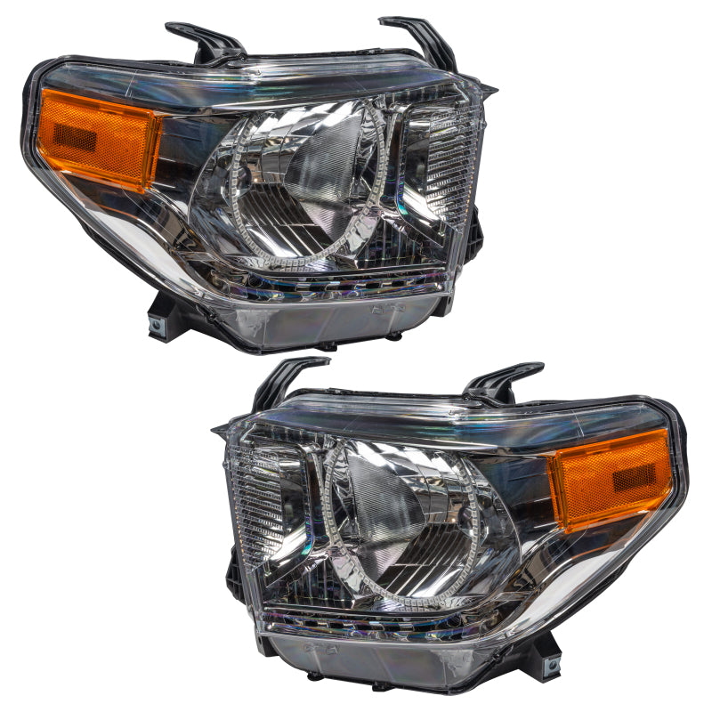 Oracle 14-17 Toyota Tundra SMD HL headlights with ColorSHIFT technology, featuring Chrome and Black housing options.