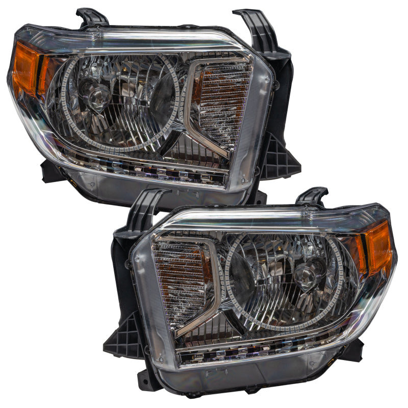 Oracle 14-17 Toyota Tundra SMD HL headlights with ColorSHIFT technology, featuring Chrome and Black housing options.