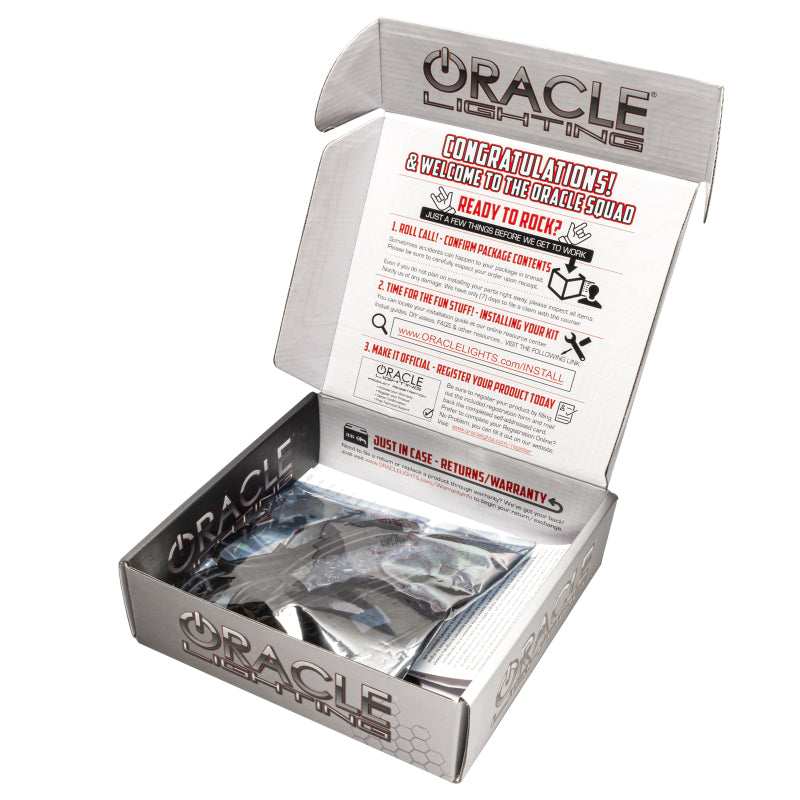 Oracle Dynamic DRL Upgrade kit for 2015-2017 Ford Mustang featuring Halo lights and smartphone control.