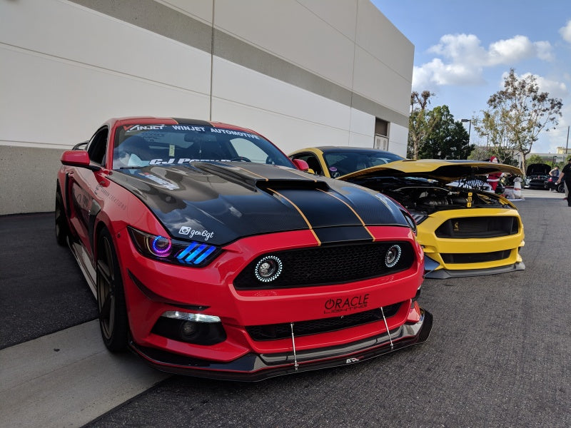 Oracle Dynamic DRL Upgrade kit for 2015-2017 Ford Mustang featuring Halo lights and smartphone control.